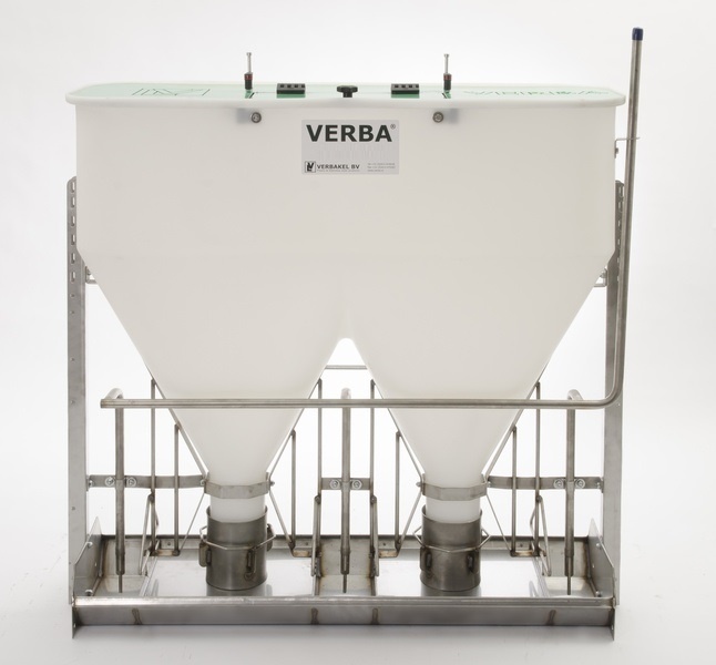 A00-4128 Mewaco Duo feeding trough for weaned piglets Duo piglet feeder for meal and crumb feed