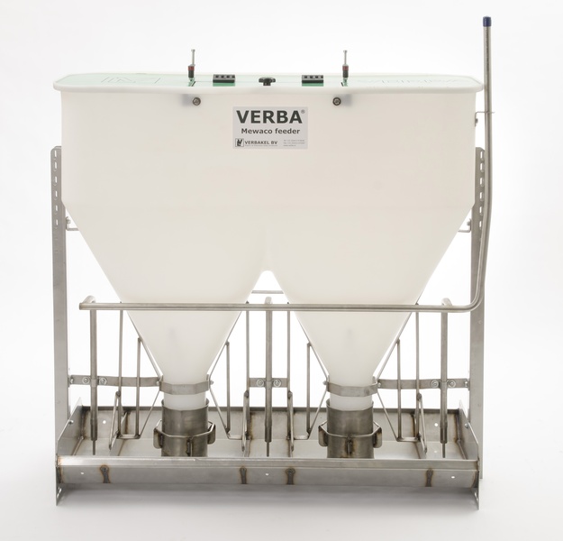 A00-4135 Mewaco Duo feeding trough for fattening pigs Mewaco feed trough for meal for fattening pigs