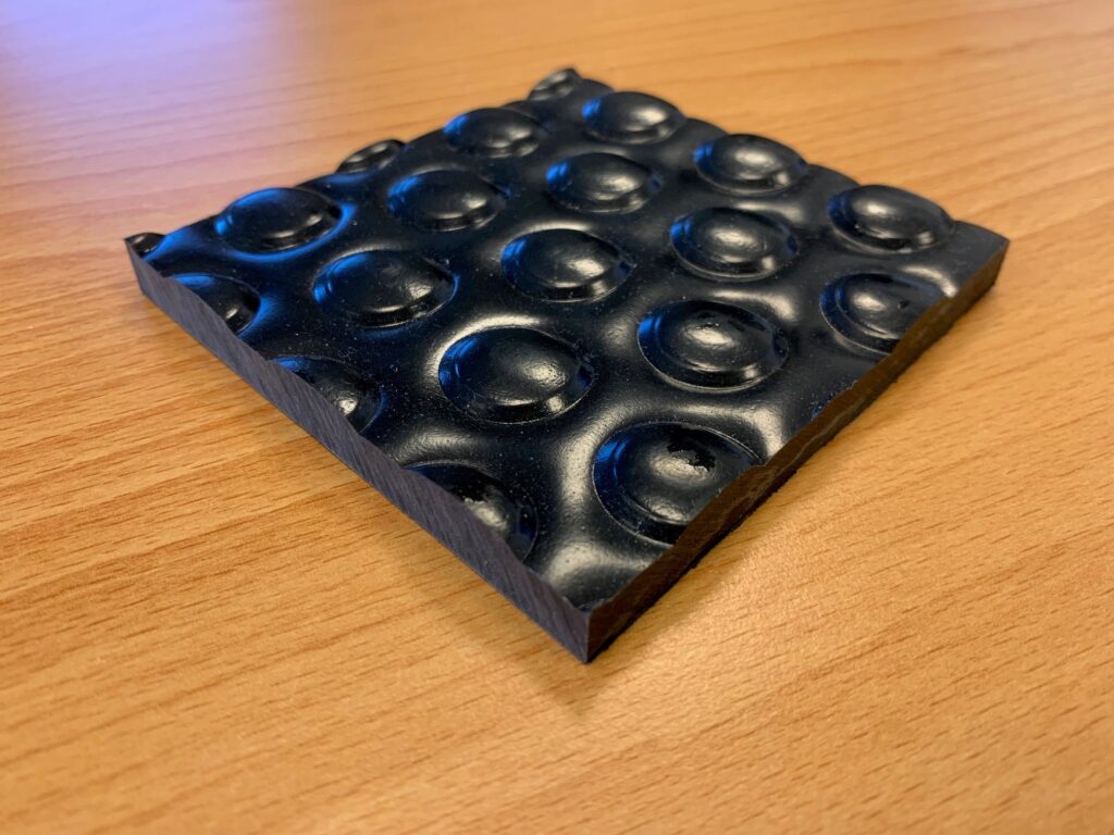 Plastic sheet for under a pig’s feeding trough